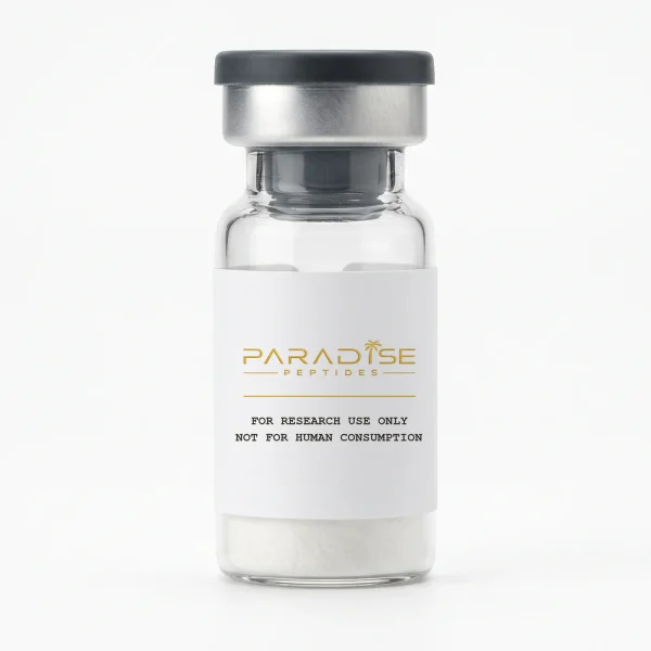 Forschungspeptid im Vial mit Paradise-Peptides-Etikett